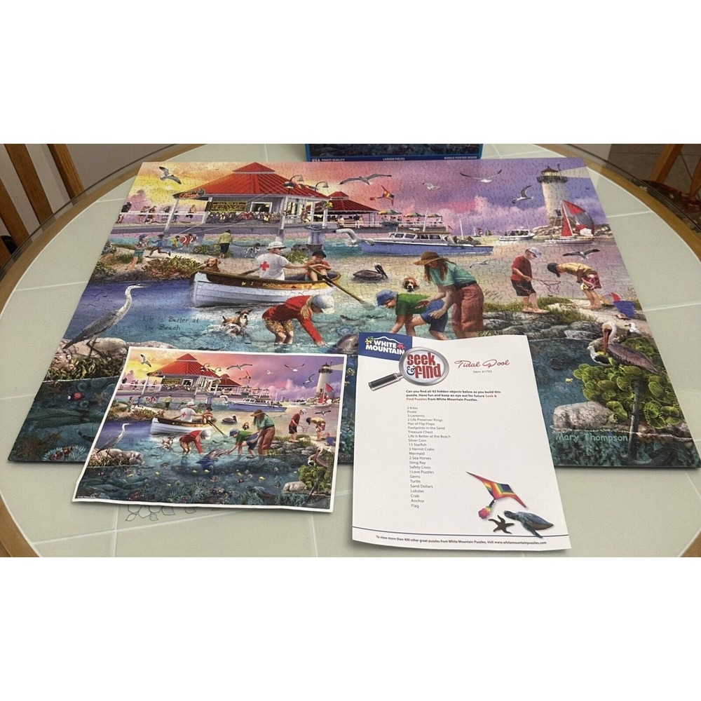 WHITE MOUNTAIN JIGSAW PUZZLE TIDAL POOL 1000 PCS COMPLETE 2022 #1793 - Picture 3 of 8